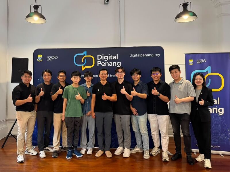 Founders Incubation Programme cohort in front of the Digital Penang backdrop